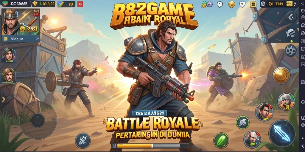 Screenshot gameplay <strong>182GAME</strong> menunjukkan aksi pertempuran seru di dunia Battle Royale.
