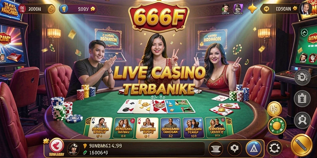 Tampilan gameplay Live Casino yang mendebarkan di 666F.