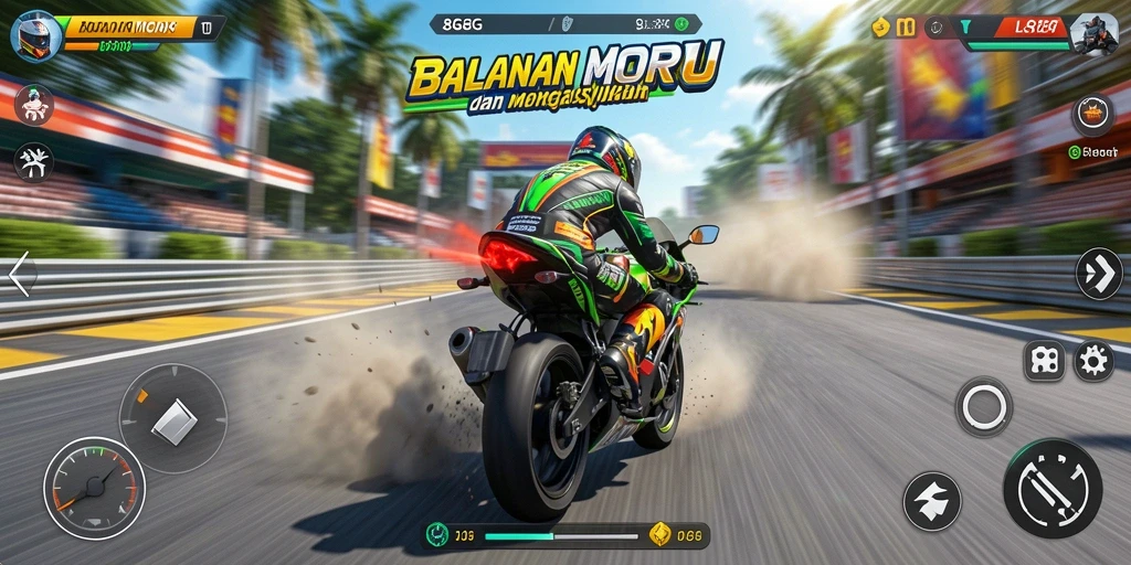 Screenshot gameplay <strong>8G8G</strong> yang menampilkan balapan yang intens dan mendebarkan.