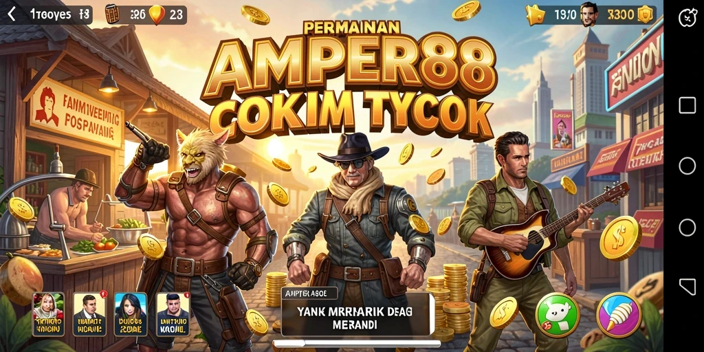 Tangkapan layar gameplay Tycoon AMPER88 yang menarik dan mendetail.