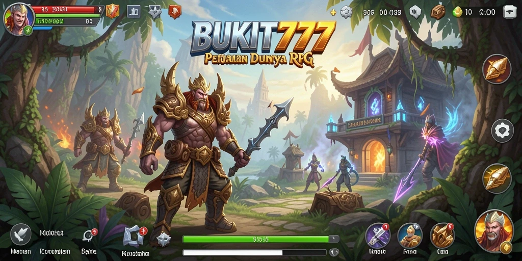 Tangkapan layar utama BUKIT777 memperlihatkan pertempuran seru dan karakter yang menawan.