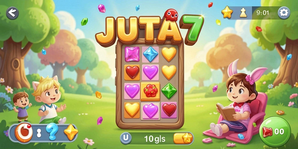 Tampilan gameplay <strong>JUTA7</strong> yang menarik dan penuh warna.