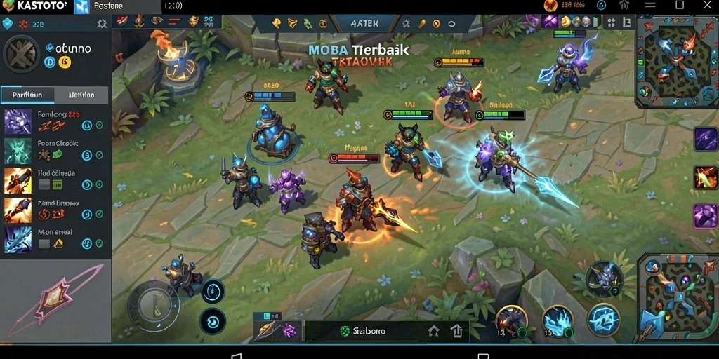Tangkapan layar gameplay KASTOTO yang menampilkan pertempuran epik antar tim.