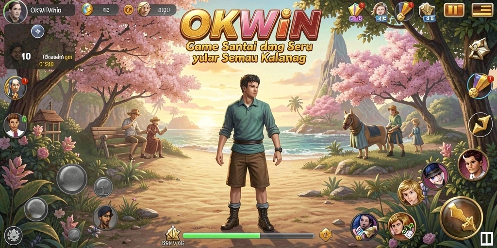 Screenshot gameplay OKWIN yang menghibur dan santai.