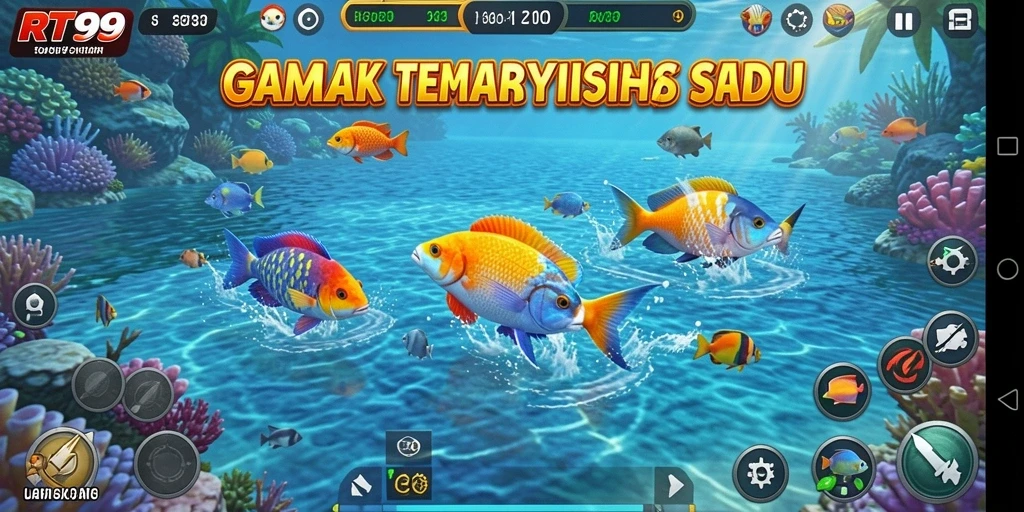 Tampilan gameplay seru dari RT99 dengan aksi tembak ikan.
