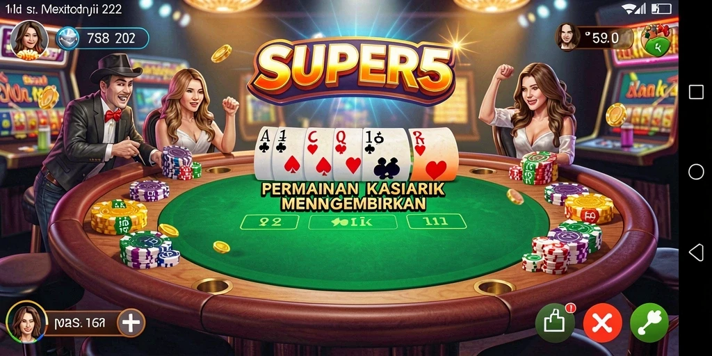 Tampilan menarik bermain game Kasino di SUPER5.