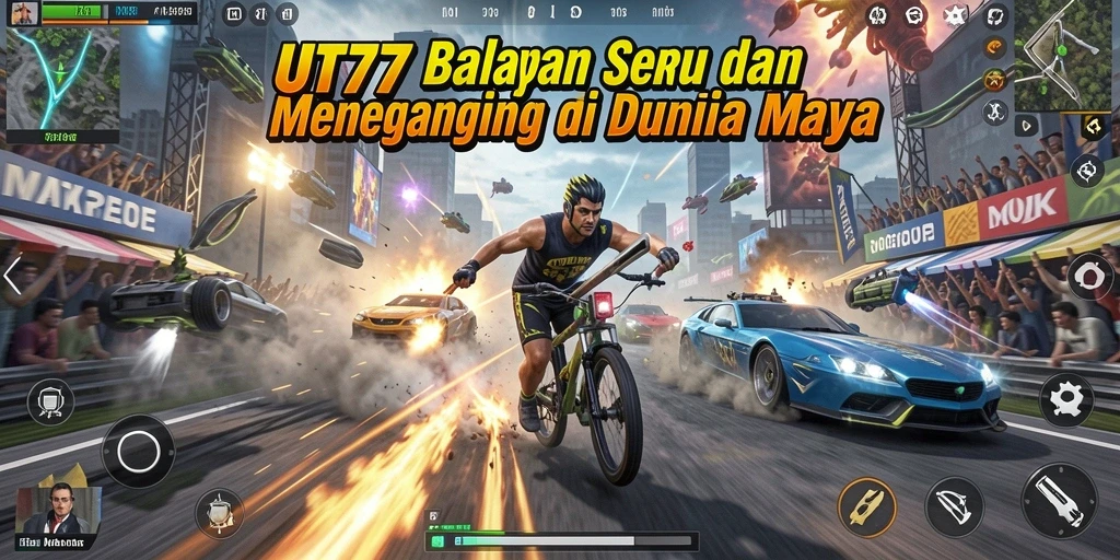 Menampilkan gameplay seru dalam balapan mobil di UT77.