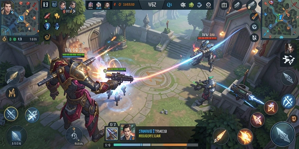 Tampilan gameplay menegangkan dari VV62, menunjukkan strategi dalam aksi.